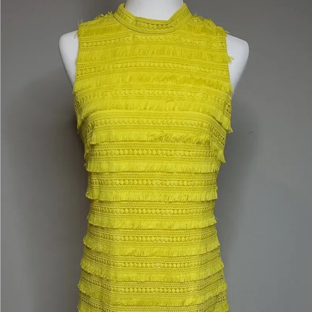 Yellow/Citrine Fringe Sheath Jcrew Dress size 6